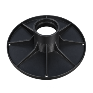 Base individual redonda em plástico preto para posicionamento vertical de fumos, sem fumo incluído